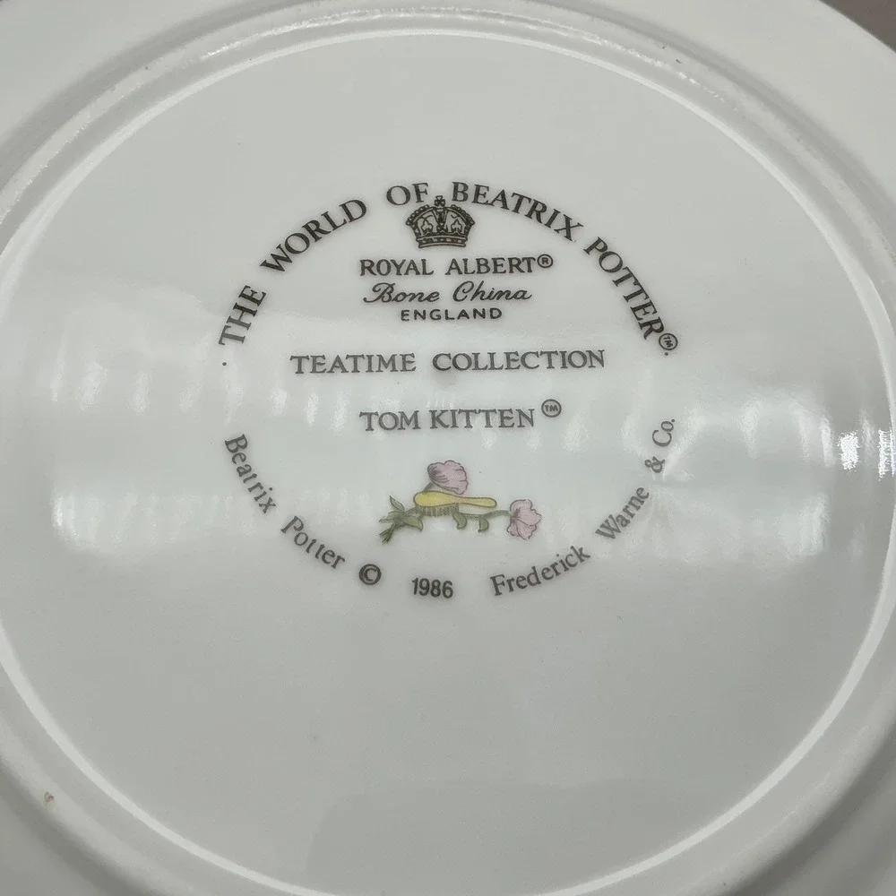 Royal Albert Beatrix Potter Tom Kitten Teatime Collection Bone China Plate 1986